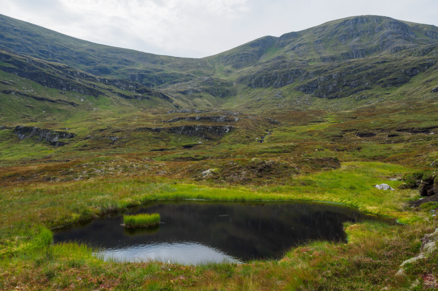 At Loch a_ Mhadaidh, looking for the easiest route into the corrie.jpg