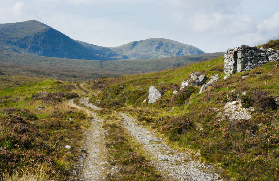 The track alongside the Allt a_ Mhadaidh on the approach.jpg