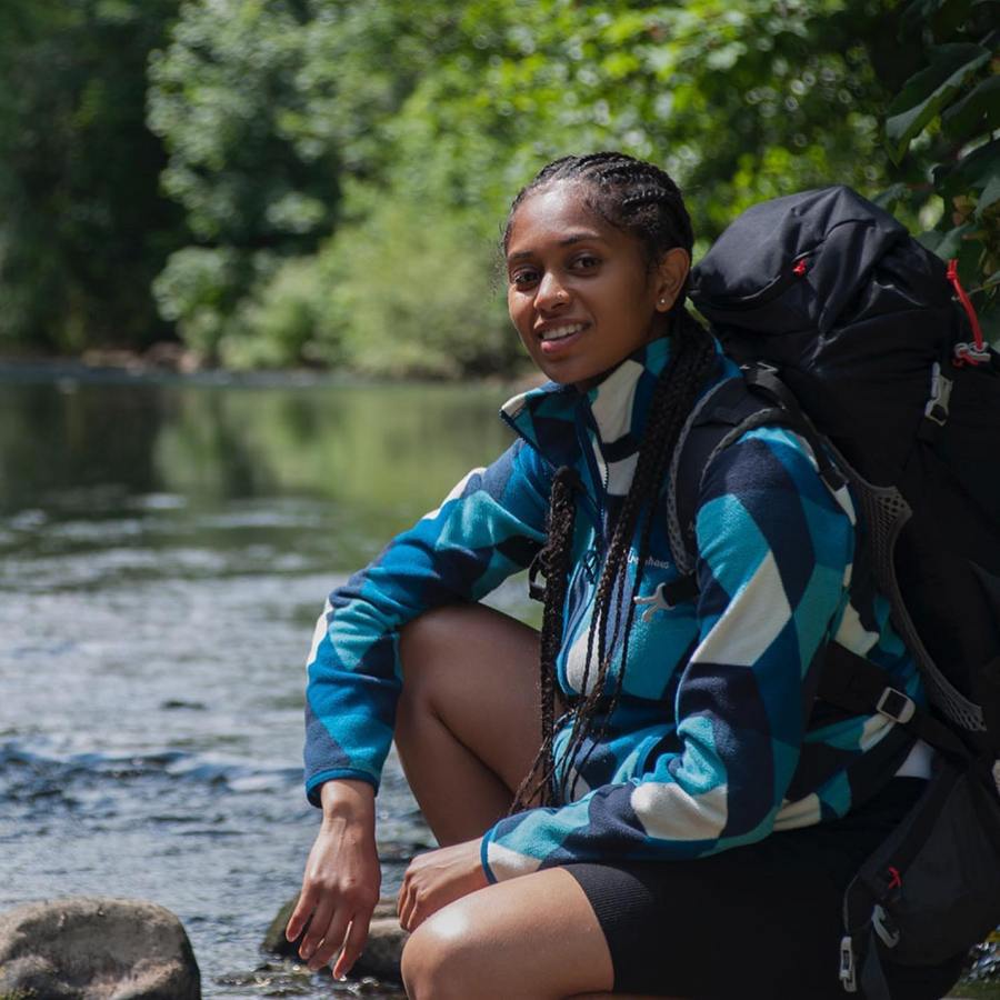 Kwesia taking time in nature. Credit: City Girl in Nature 