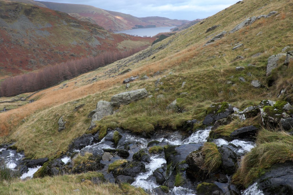 Gatescarth Beck with Haweswater in the distance. Credit: Vivienne Crow