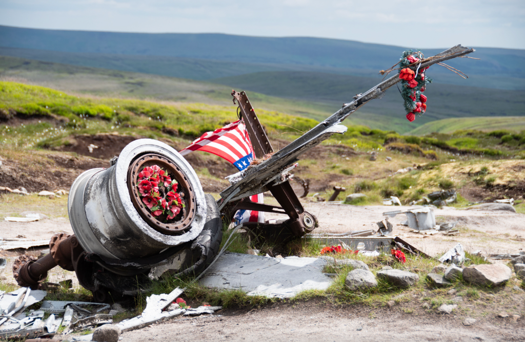 Bleaklow - Part of the undercarriage of USAF Boeing RB-29 Higher Shelf Moor.jpg