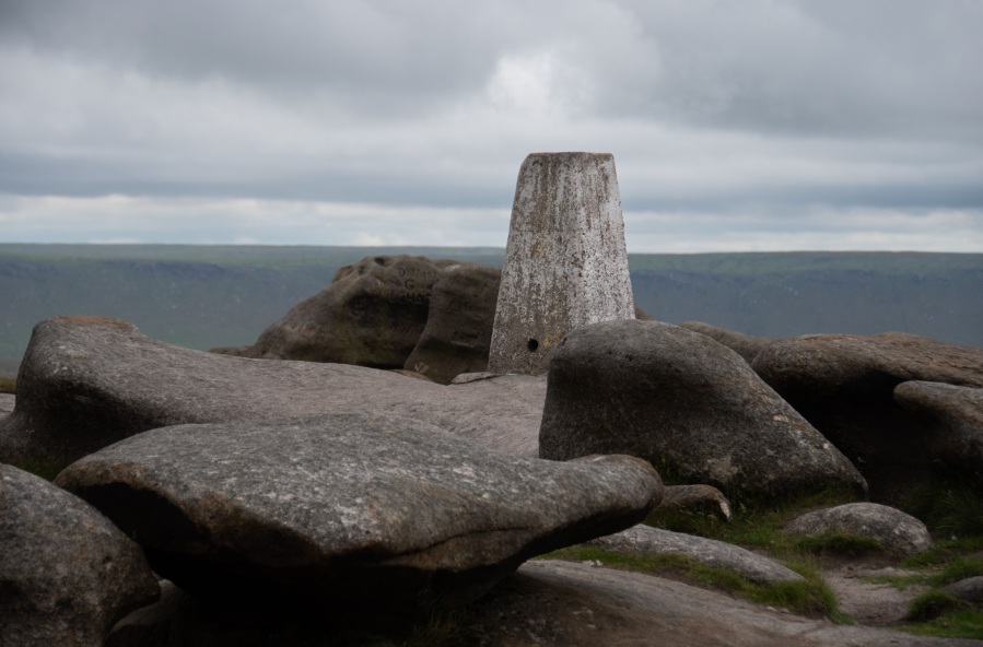 Bleaklow - Triangulation Pillar at Higher Shelf Stones.jpg