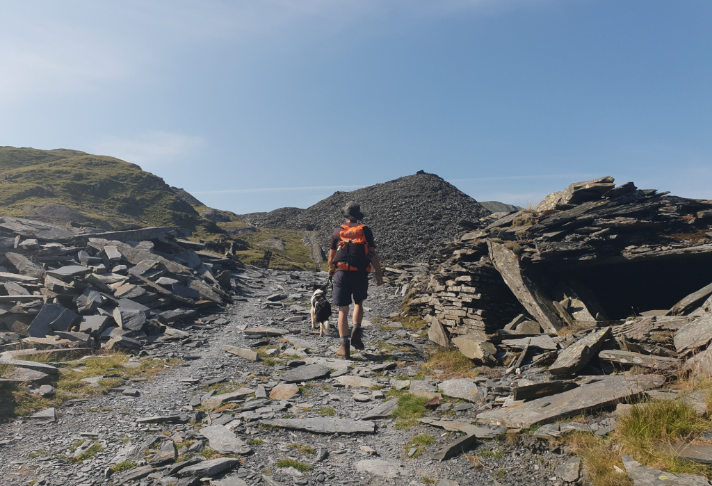 2 Walking through the quarry ruins on the Snowdonia Slate Trail