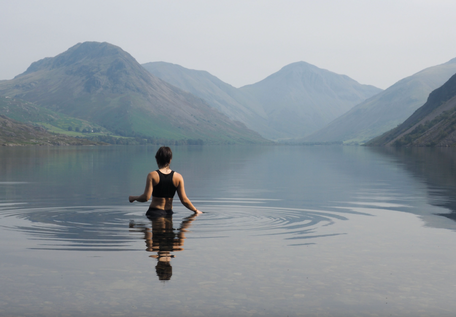Taking a swim in an immaculately still Wastwater on a summer morning 2. Carey Davies;