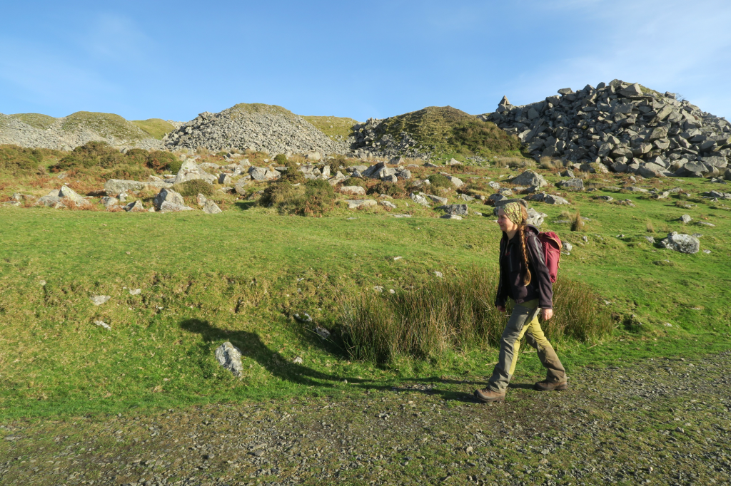 6. Walking along the abandoned railway, past plenty of quarry waste. - Tim Gent.jpg