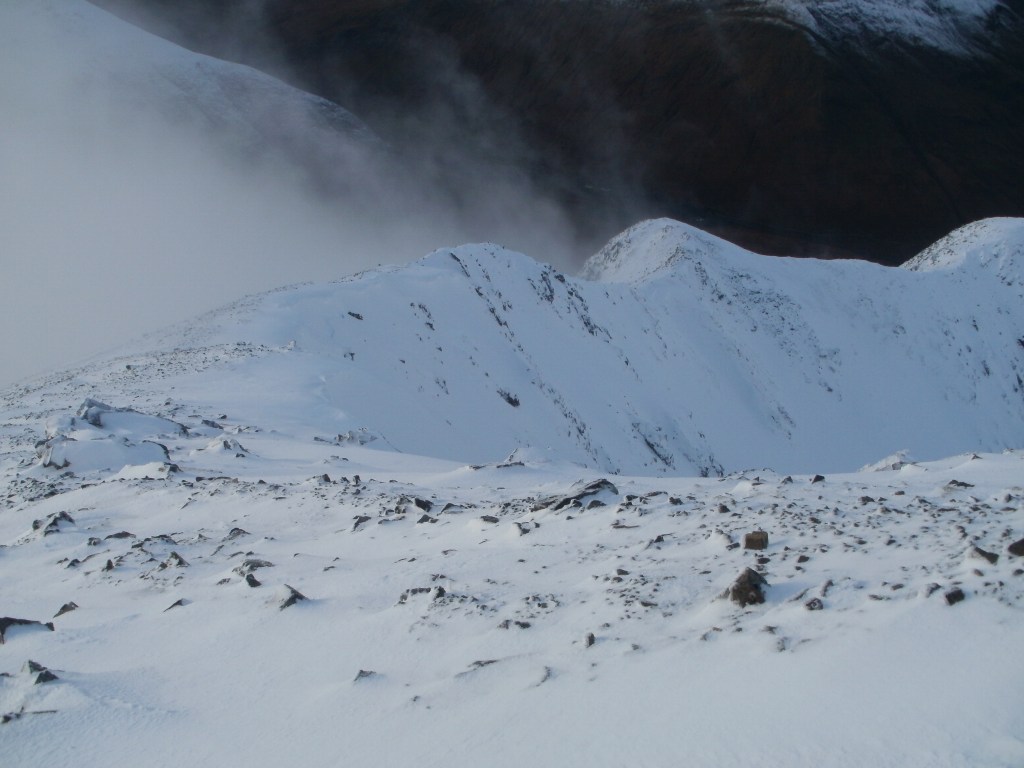 4 Looking back down along the ridge near the summit of Stob Coire nan Lochan