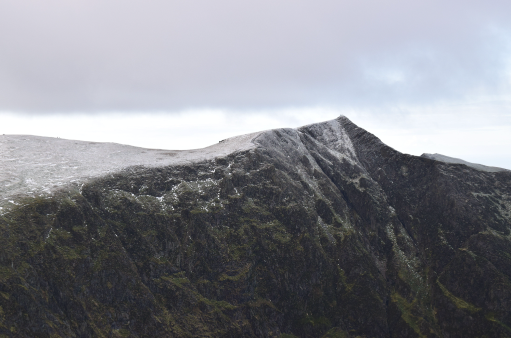 Coledale Round - Fellow hikers on the wintry summit of Hopegill Head