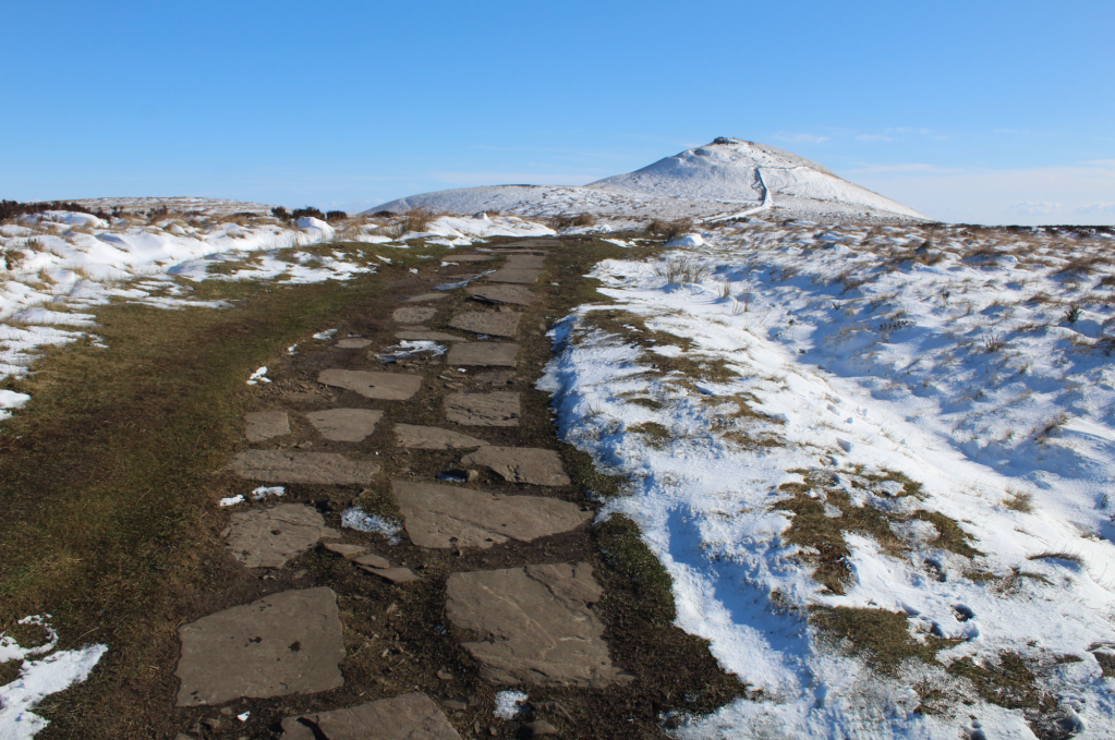 10 Snow melt on the paved path to Shutlingsloe