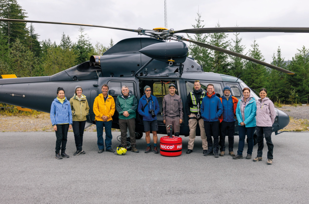 British Columbia - Learning about how an Airbus AS365 Dauphin helicopter can carry out rapid outdoor searching using RECCO technology. Picture credit - Michael Overbeck (10)