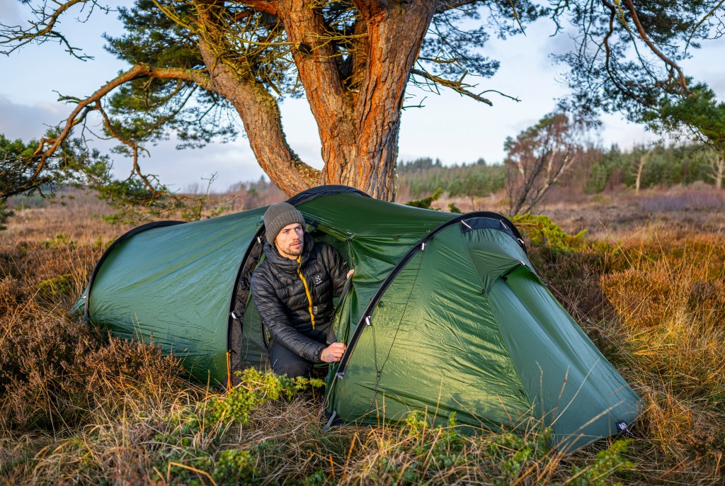 James Roddie testing the Bach Apteryx 2 tent in winter. Credit: James Roddie