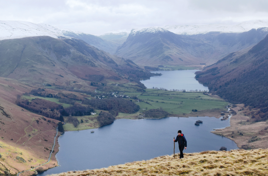 Views over Crummock Water and Buttermere from Mellbreak