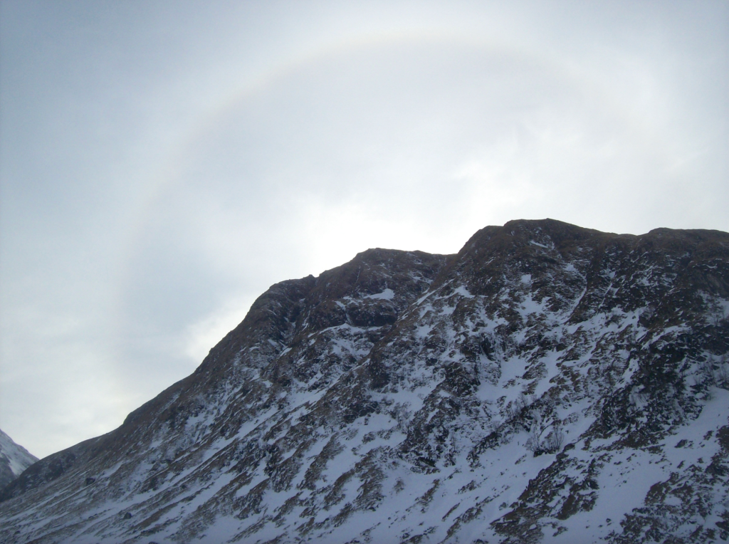 1 On the approach, looking up at the cliffs of Creag Bhan