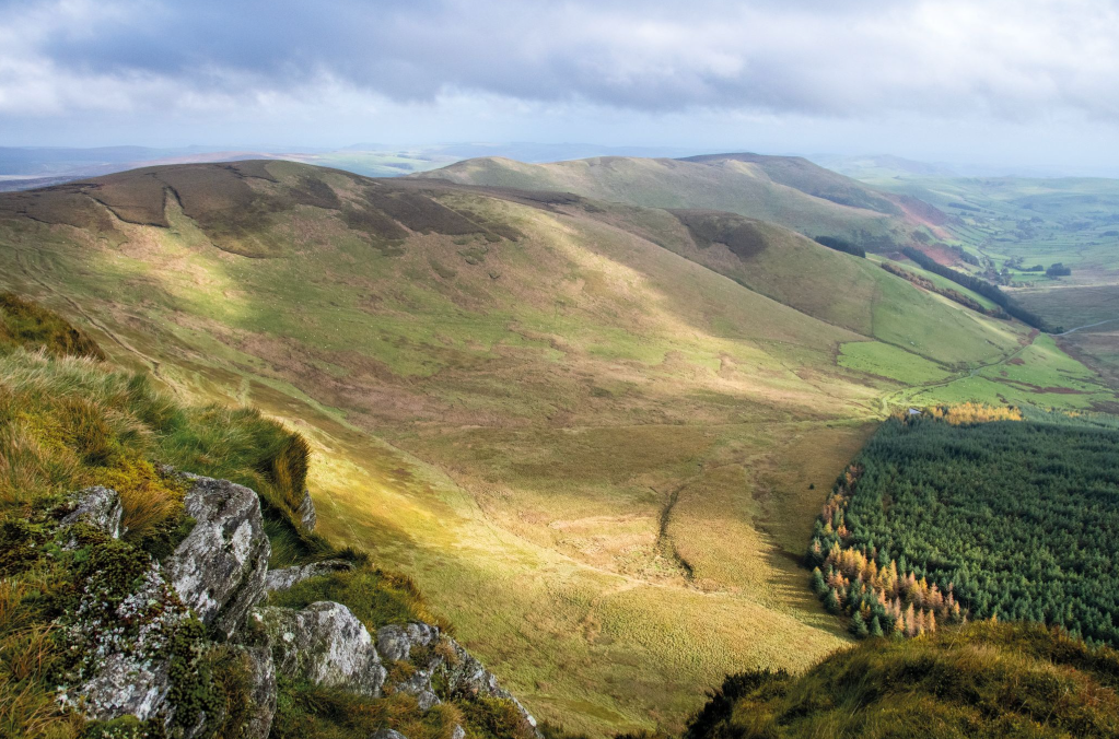 Foel Wen and Mynnyd Tarw from Cadair Berwyn