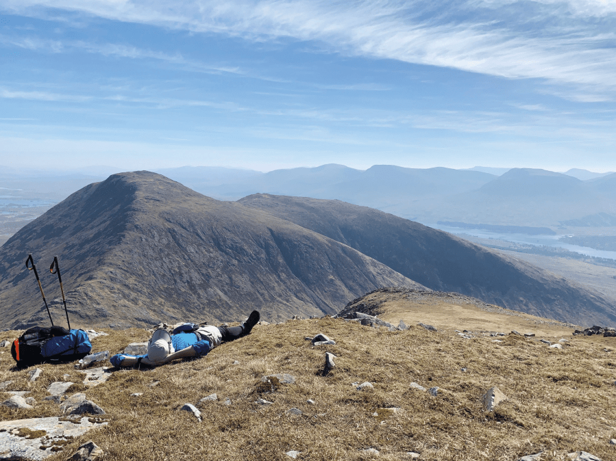 Nothing better than a summit siesta on a hot day - hikers fatigue