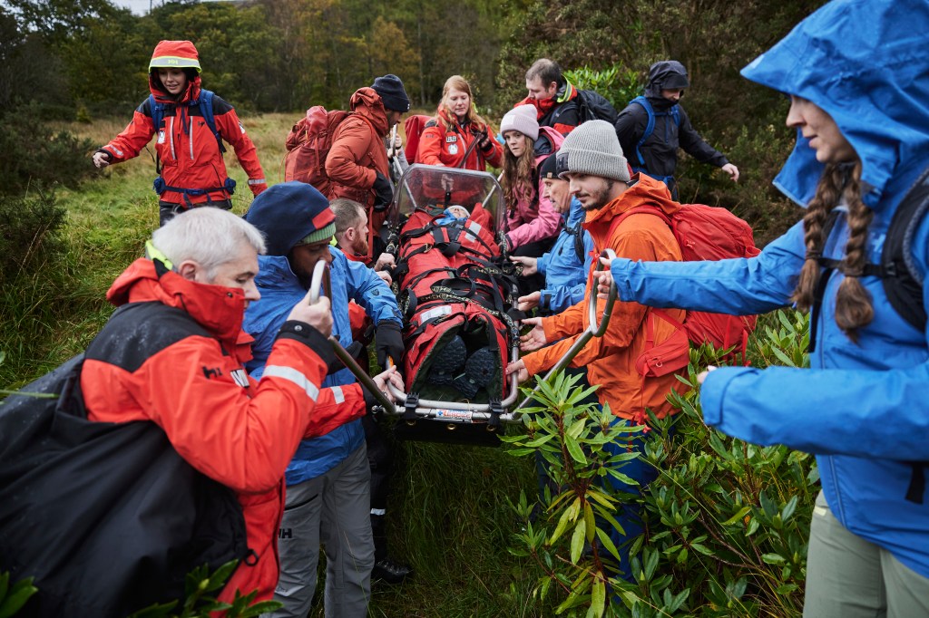 A stretcher carry. Credit: Ed Smith