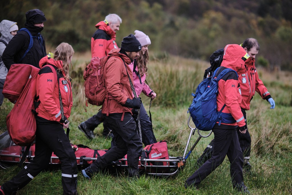 A stretcher carry. Credit: Ed Smith