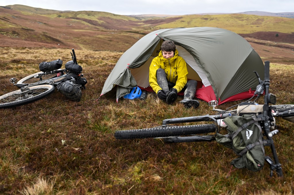 bikepacking trip with MSR - Home for the night above Elan Village