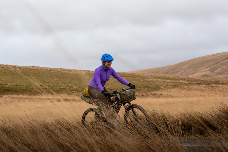 Sarah Hall crossing Wales on the Trans Cambrian Way. Credit: Ceri Belshaw