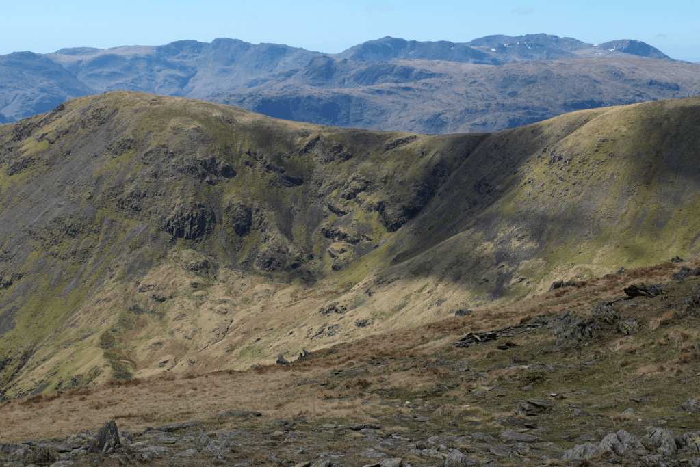 View west from Hart Crag including Bow Fell and the Scafells on the horizon_DSCF5327