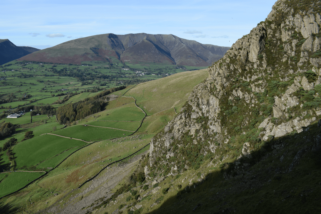 Looking down at the Fisher's Wife's Rake ascent