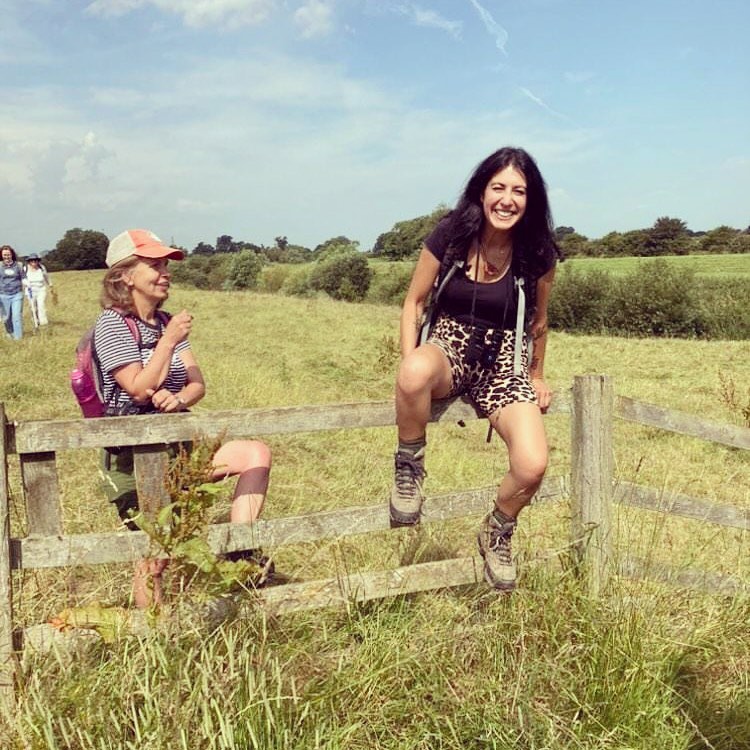 Nadia Shaikh hopping fences on a trespass in Yorkshire