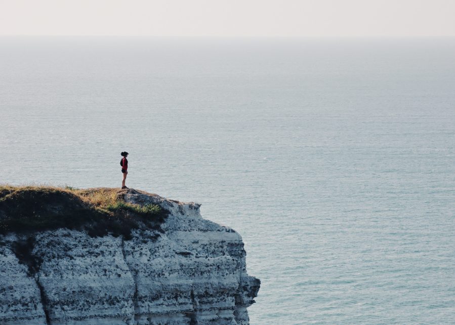Allie Bailey atop the Southern cliffs. Credit: David Millar