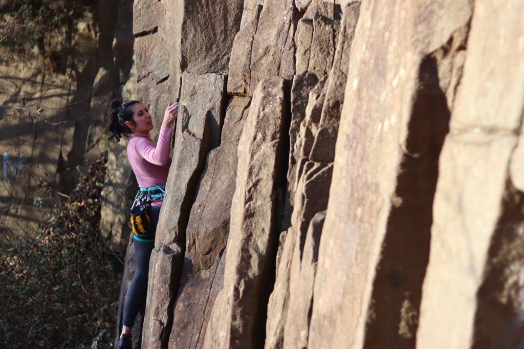 Nadia spending time on rock. Credit Roxanna Barry