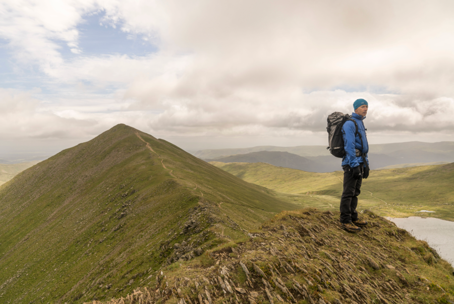 john muir trust - Property manager Pete Barron at Helvellyn in 2018 (under temporary care of the Trust until early 2020's) - credit D Lintern