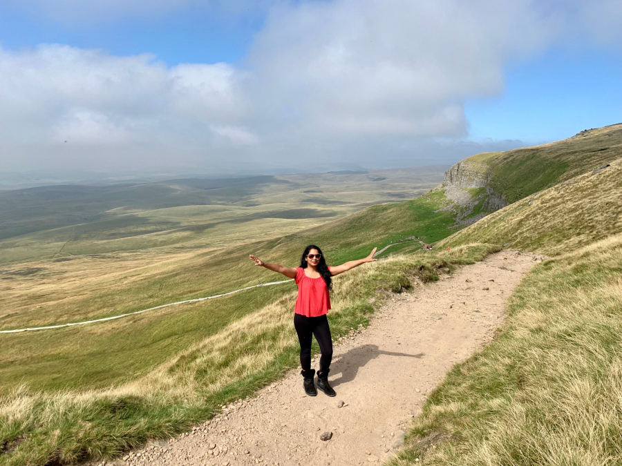 Author Anita Sethi tackles the Pen y Ghent section of the Pennine Way -credit Anita Sethi
