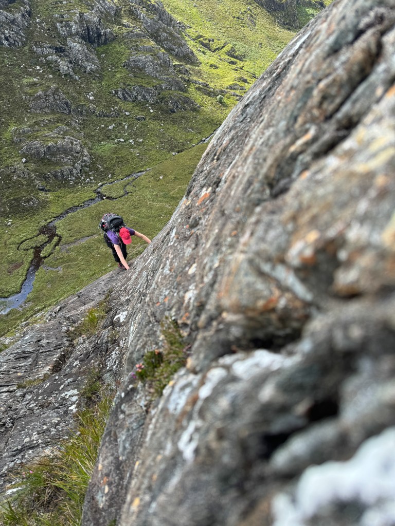 Scrambling on Humpback Buttress. Credit: Alex Roddie
