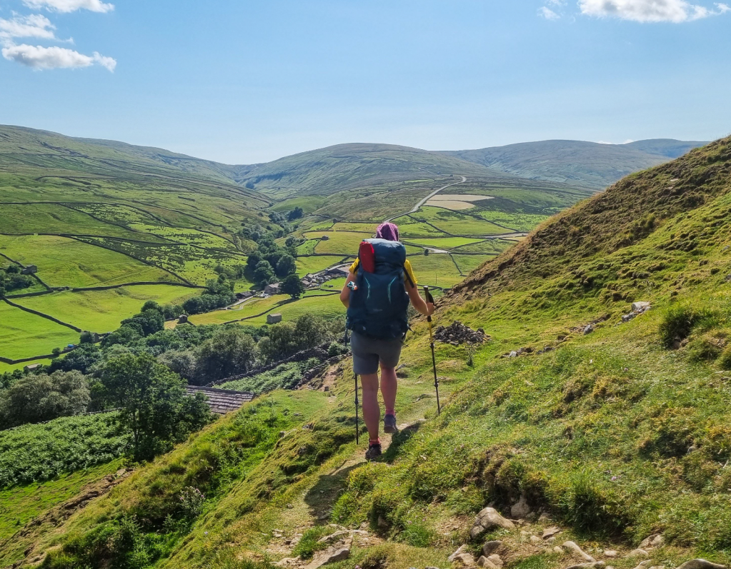 Walking the path above Swaledale. Credit: Becky Angell