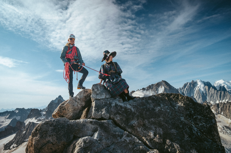 Lise and Karen on the summit of Aiguille du Tour credit Grace Taylorson Smith Pritchard