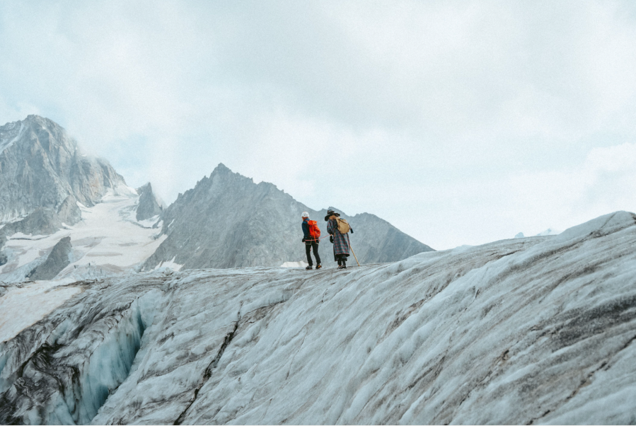 Lise and Karen on the Glacier du Tour, Credit Grace Taylorson Smith Pritchard