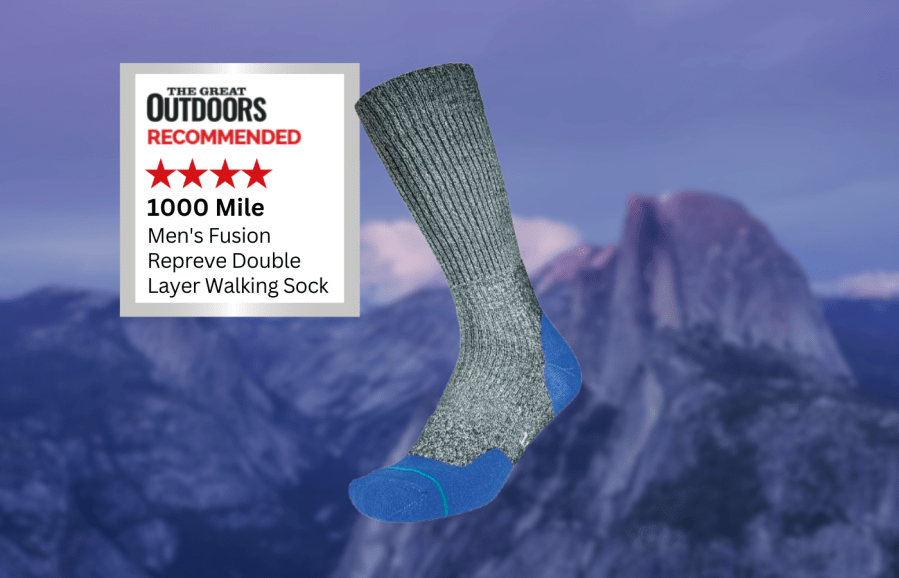 1000 Mile Men's Fusion Repreve Double Layer Walking sock review