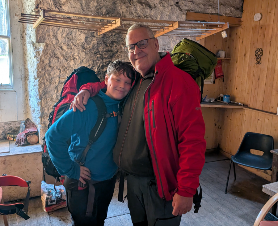 The father-and-son team arrive for a night at Ryvoan