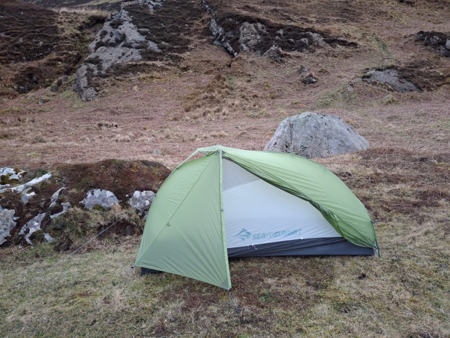 The Sea to Summit Alto TR1 Plus pitched. Credit: Lucy Wallace