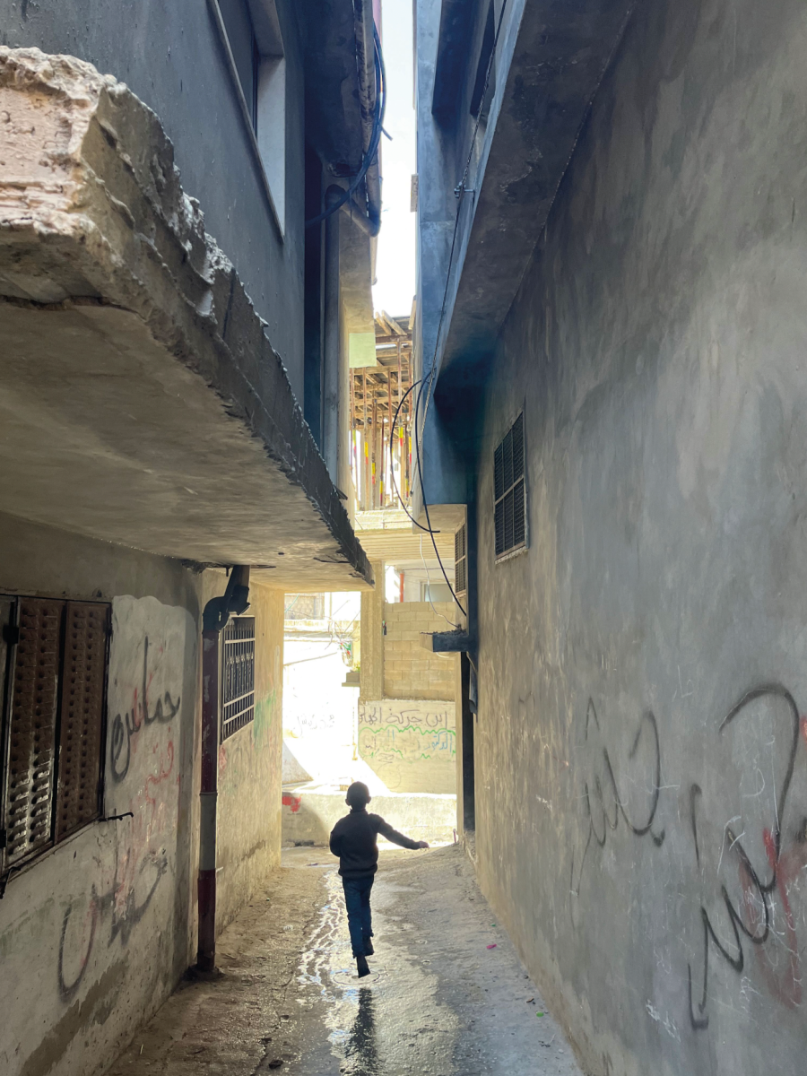 Jordan river watershed - A child showing me the way inside the Al-Arroub refugee camp, Palestine. Credit: David Myers