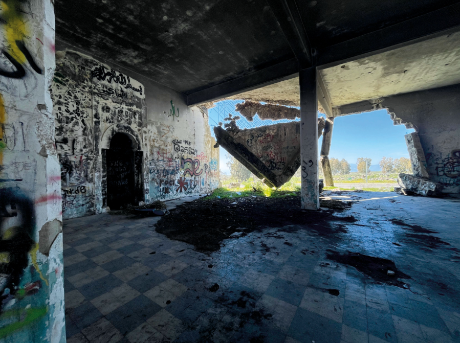 Jordan river watershed - Inside a destroyed mosque in the Golan Heights