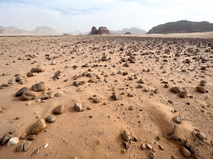 Jordan river watershed- Crossing the vast expanses of desert in Wadi Rum, Jordan