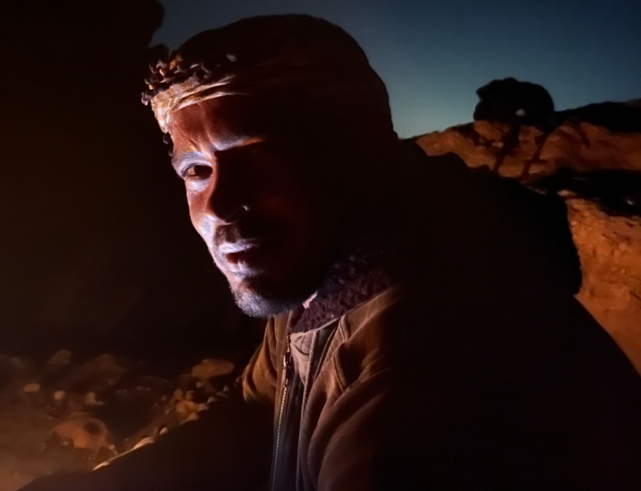 Cooking over a fire with the locals, Wadi Mujib, Jordan
