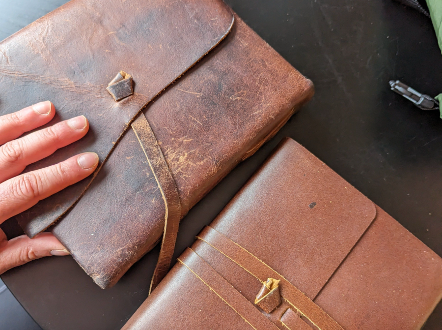 For three years I carried leather bound journals at 700g apiece... I don't anymore - credit Juls Stodel