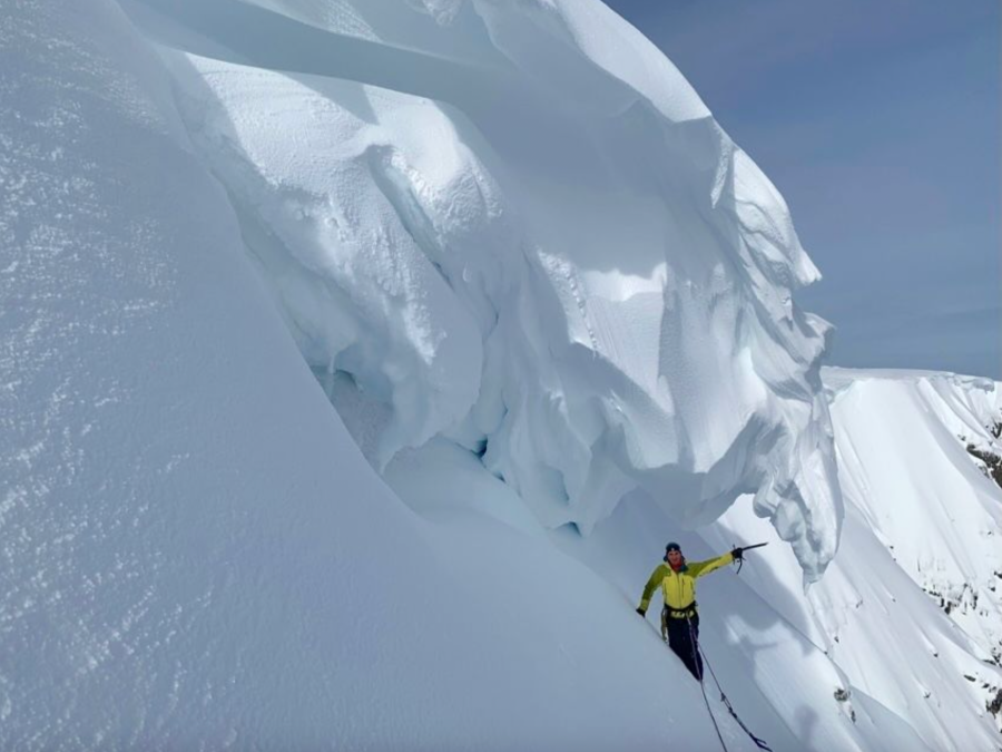 This cornice formed overnight and collapsed the next day during a period of thaw