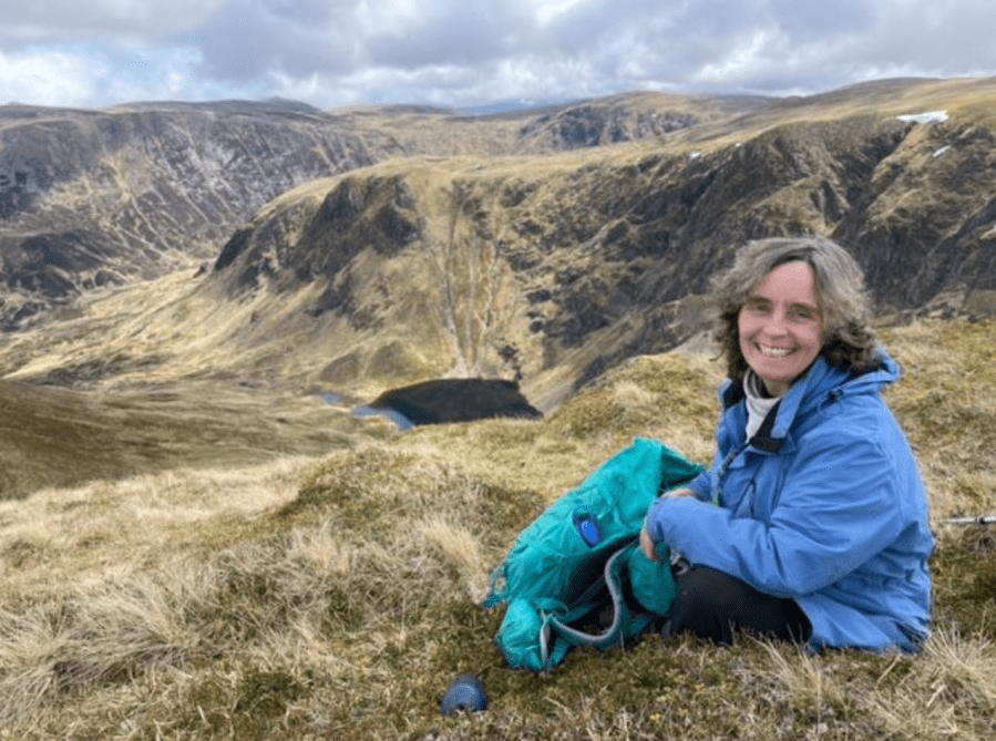 7. Juliet Robertson, who has terminal cancer, on the summit of Càrn an Tuirc, credit: Ian Hill.