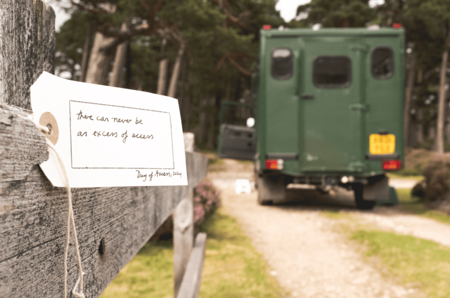 An extract from one of Alec’s poems is displayed near the entrance to Ballochbuie Pinewood, credit: Sam MacDiarmid