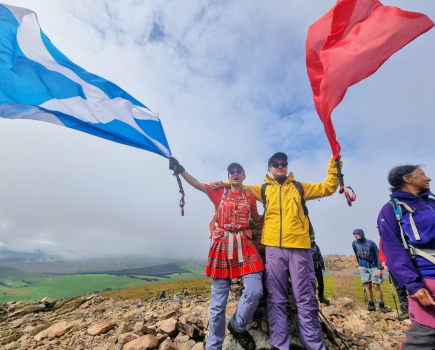 Celebrating a second Full House compleation with her son Botao on Tinto - credit Dominic Quigley