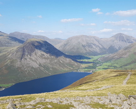The fine array of fells around Wasdale, seen from Illgill Head.