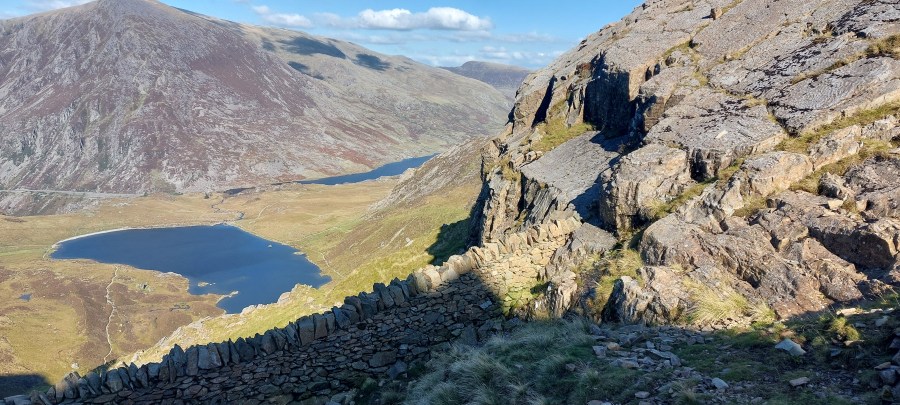 The view from Devil's Kitchen looking towards Llyn Idwal