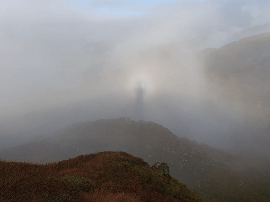 EXTRA_Is it the grey man? A Brocken Spectre? Or is it Chris Townsend? Credit: Charles Macmanaway