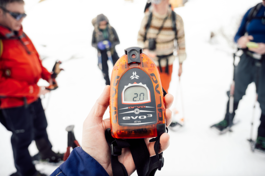 31 An avalanche transceiver is essential safety kit in the Alps in winter