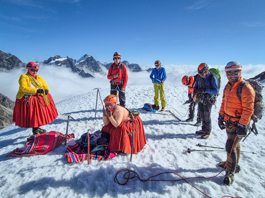 11. Climbers take a moment on Pico Tarija (5340m)